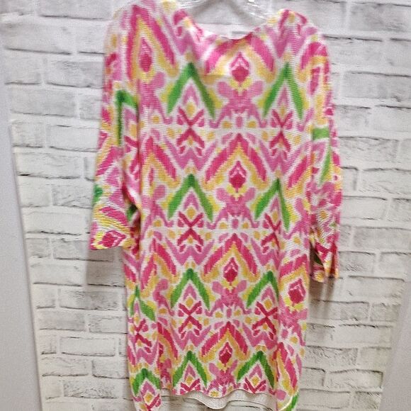 IMAXE Vibrant Patterned Dress - Pink, Green, Yellow - Picture 3 of 3